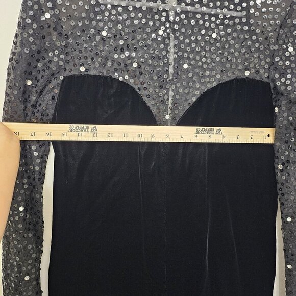Vintage Christian Dior Robes du Soir Embellished Velvet Evening Black Dress Sz 6 - Picture 9 of 14